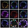 Faixas de cabelo LED de LED Strings Glow Flower Crown Bandas de cabeça leves rave Rave Hair Floral Garland Luminous Decorative Wreath1796536