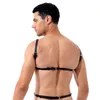 Bras Sets Black Men Body Shoulder Chest Faux Leather Harness Belt Rivet O Ring Decor Adjustable Buckle Straps Bar Stage Show Costu263b