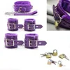 Bondage Purple Neck Collar Handboeien Polmanchet met slotzachte terughoudendheidsspel