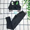 Women Leggings Naadloze Set Gym Sportswear Outfit Shaping Yoga Pant Pad One Shoulder Sports BH 2 PCS Training Trainingspak