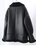 女性の革のフェイクオブトブイ2022ダブルフェイスファーファーリアルコート冬ジャケット女性男性