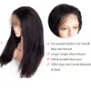 브라질 킨키 스트레이트 레이스 프론트 버진 인간의 머리 가발