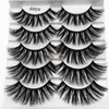 Novos 5Pairs Faux 3D Mink Eyelashes Fuzzy Fake Mink Eyelash 5D Curl Espesso Longo Cílios Falsos