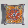 Nouveau 45 * 45 cm Orange Série Coussin Couvre Chevaux Fleurs Imprimer Taie D'oreiller Couverture Pour La Maison Chaise Canapé Décoration Taies D'oreiller GGA4234