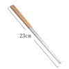 Stainless Steel Chopsticks 23CM Metal Tableware Easy To Clean Household Kitchen Tablewares Wedding Holiday Supplies 5 Colors