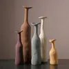 1pcs modern kreativ keramisk vase minimalistisk morandi färgade vaser vardagsrum heminredning nordisk stil skulptur konst ornament 210310