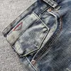 Letnia Moda Vintage Mężczyźni Dżinsy Wysokiej Jakości Retro Blue Disted Designer Ripped Denim Shorts Włoski Styl Krótki 627L