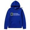 National Geographic Bluzy Męskie Ekspedycja Ekspedycja Scholar Top Hoodie Męskie Moda Oversized Odzież Zabawna Bluza Pullover H0910