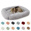 Super Soft Dog Bed House Dog Mat Plush Cat Matt Catts Nest för stora hundar Bed Labradors House Round Cushion Pet Product Supplies 210224