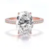 Anelli a grappolo 100% argento sterling 925 9 ct 9 * 13mm ovale simulare diamante moissanite anello di fidanzamento per matrimonio accessori per gioielleria raffinata Wholesa