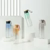 Lyxgradientfärger glas vatten 400 ml bärbar tejuice shaker flaska Vuxna gåvor miljövänligt camping kontor