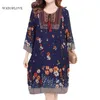 WAYOFLOVE Plus Size Embroidery Dress Vintage Elegant Summer Beach Dress Women Loose Midi Dress Casual Holiday Dresses Woman 210602