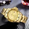 Wwoor Luxury Fashion Diver Watch Men 30atm Vattentät Datum Klocka Sport Klockor Mens Gold Quartz Armbandsur Relogio Masculino 210527