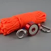 Red magnets Salvage Neodymium Double Sided 100KG Vertical N52 Strong Searching Fishing Magnets 15M Rope Options