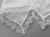 25cm White Lace Thin Handkerchief Cotton Towel Woman Wedding Gift Party Decoration Cloth Napkin DIY Plain Blank DAJ376