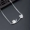 VLA 2021 925 Silver Creative Design Snail Mushroom Necklace Women's Temperament Lovely Sweet Jewelry