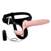 Ultra Élastique Harnais Double Gode Réaliste Strapon Vagin Vibrateurs Produits Érotiques Sex Toys pour Femmes Adultes Machine Shop 210623