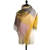 fashion winter ladi plaid tassel pashmina shawls cashmere scarf for women