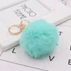 3.15 인치 가짜 토끼 모피 공 매력 Pom Pom Keychain 핸드백 열쇠 고리 26 스타일 여자를위한 패션 솜털 액세서리