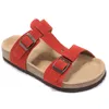 Pantofola Sandali piatti da uomo Scarpe da donna bianco rosso Doppia fibbia Design alla moda Pantofola Summer Beach Top Quality Con scarpe originali Box 35-46