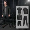 5pcs /セットメンズスポーツウェアマンラッシュギュアードスーツ男性キットMMA圧縮メンズ服長袖Tシャツ+ワークアウトレギンス211006