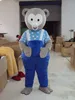 Хэллоуин серебряный медведь костюм талисмана высокого качества мультфильм аниме тема персонаж карнавал унисекс взрослых наряд рождественские рождественские вечеринка платье