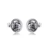 Stud Sparkling Double Earrings Original 925 Sterling Silver For Women Statement Jewelry Mother's Day Gift Brincos