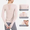 Donna di abbigliamento top per magliette per magliette da pista fusta yoga indossare fitness sports sports rotonda a rete rotonda in rete traspirante in corsa rapida a manica lunga