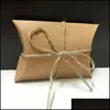 Wydarzenie prezentowe świąteczne dostawy Gardengerft Wrap 50 sztuk Kraft Papier Poduszki Pudełko Pudełko Wedding Party Favor Candy Boxes Home Urodziny Dopasowanie Drop