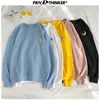 Privathinker Women's Oversized Sweatshirts Vintage Embroidery Woman Pullovers Hoodies Korean Women Candy Color Sweatshirts 201216