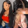 Water Wave Pre Plucked Lace Frontal Wigs for Black Woman with Baby Hair 100% unprocessed Human130%density