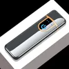 Estoque novidade sensor de toque elétrico legal isqueiro sensor de impressão digital USB recarregável portátil isêneros à prova de vento acessórios FY4461