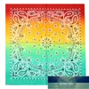 55x55cm Unisex Cycling Outdoor Square Bandanas Tie-Dye Gradient Colorful Hip-Hop Neckerchief Retro Paisley Floral Print Headwrap