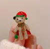 5 스타일 패션 귀여운 고급 크리스마스 다이아몬드 지르콘 베어 브로치 작은 곰 코르 간 여성용 코트 핀 버클 남성 여성용 정장 브로치 장식
