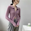Camisola de cor sólida para mulheres primavera Outono moda lapela desgaste desgaste retro sexy jaqueta feminina fêmea LR1136 210531