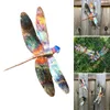 Objetos decorativos Figuras coloridas metal dragonfly ornament criativo parede pendurada artesanato estátua para o jardim pátio decoração de gramado qj