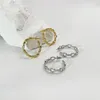 Hoop & Huggie PUNKI INS Wind Metal Burnt Wrinkle Texture Xingyue Series C-shaped Earrings Ladies Party Gift Accessories