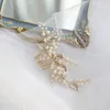 Gold Color Perły Biżuteria Bridal Grzebień Liści Headpiece Handmade Akcesoria Ślubne Kobiety Włosy Ornament