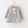 Winter Spring Baby Girls Long Sleeve Coat Jacket Rabbit Ear Hoodie Casual Outerwear 437 Y2