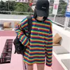 Rainbow Slipe T Bird Hoodies Harajuku Женская футболка с длинным рукавом Негабаритные футболки T-рубашки Пуловеры для женщин Женская толстовка 211103