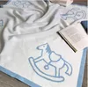 Luxury Designer Pony Pattern Blankets for Newborn Baby Children High Quality Cotton Shawl Blanket Size 100*100cm Creativity Christmas Gifts 2023