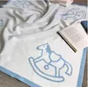 Coperte di design di lusso con motivo pony per neonati, coperta in scialle di cotone di alta qualità, taglia 100/100 cm Creatività Christ287d