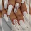 24 pçs profissional unhas falsas longa bailarina meia francês acrílico dicas de unhas imprensa em unhas cobertura completa manicure beleza tools4238367