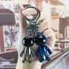 Kreatywna osobowość trójwymiarowa przestrzeń Astronauta Robot Keychain Akrylowy Samochód Key Ring Exquisite Mały Prezent Wisiorek G1019