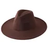 9 5 CM de abas largas de lã jazz top chapéu outono inverno senhoras preto luz vermelha topo chapéu fedora moda masculina Panama3055