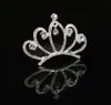 2021 Çocuk Saç Takı Bebek Kız Rhinestone Tiara Headdress Kristal Prenses Taç Tarak Şapkalar Saç Aksesuarları Doğum Günü Partisi için