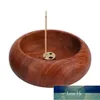 Fragrance Lamps Rosewood Incense Burner Stick Holder Bowl Vintage Round Wood Home Decoration Ornament7354054