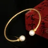 Link Chain Ethnic Imitation Pearl For Women Girls Gold Mix Silver Color Wedding Open Bracelet Unieke Dubai Sieraden Fawn22