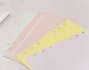 2021 5 färger A6 Loose Leaf Solid Färg Notebook Refill Spiral Binder Inside Page Planner Inre Filler Papers School Office Supplies