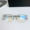 Premiumkvalitet Män Svarta glasögon Elite gentleman Halvbåge glasögonbåge med legering CH8057 Klassisk retrostil glasögon Klar lins